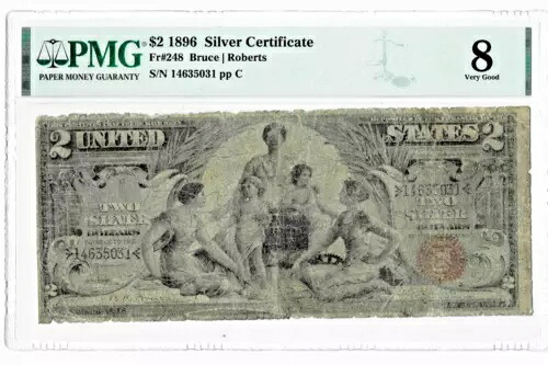 1896 $2 シルバー証明書 'Educational'note-fr.248-PMG 非常に良い 8 コメントなし｜WORLD RESOURCE【KING店】