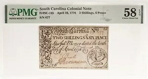神父様SC-145、1778 年 4 月 10 日、2S/6P (コルヌコピア) サウスカロライナ植民地通貨｜WORLD RESOURCE【KING店】