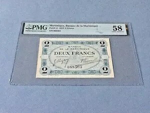 マルティニーク 2 フラン P-11 1915 PMG 58|WORLD RESOURCE【KING店】