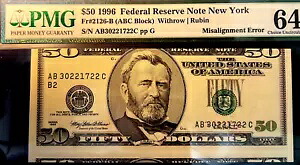 1996 $50 FRN 重大なミスアライメントエラー PMG 64!｜WORLD RESOURCE【KING店】