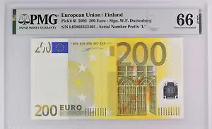 フィンランド 200 ユーロ 2002 L シリーズ、Duisenberg Sign、PMG 66 vol2|WORLD RESOURCE【KING店】