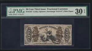 US 50c 端数通貨「ファイバーペーパー」 FR 1357 PMG 30 EPQ Ch VF｜WORLD RESOURCE【KING店】