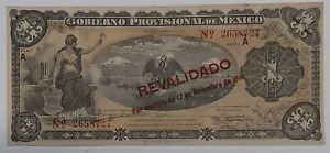 1914 メキシコ臨時政府/メキシコシティ 1 ペソ紙幣 P#S701 VF+