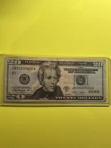 2009 20 ドル紙幣 $20 ファンシー シリアル番号/3 桁ブックエンド/JB02637026