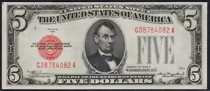 FR.1528 1928C $5 法定通貨札 AU