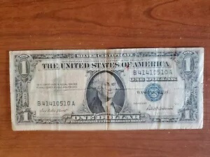 $1 米ドル 1957 B シリーズ - 青いシール、銀の証明書、未流通。