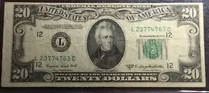 1950-C $20 ドル - 位置ずれ印刷エラー - INV# N-122