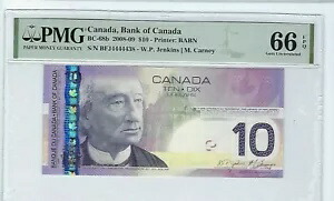 カナダ 10 ドル紙幣 2008 BC-68b PMG 66 EPQ