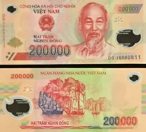 コレクター向け 200000 ベトナム ドン未流通紙幣 MINT USA 高速発送