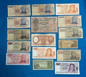 ロシアのソ連銀行券とアルゼンチンの世界紙幣 16 紙幣