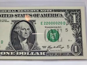 2006 年 1 ドル紙幣、新グリーン シール未流通 $1。請求書