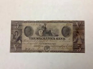 ～ 1856 年 $5 5 ドル メカニクス銀行 オーガスタ、ジョージア州