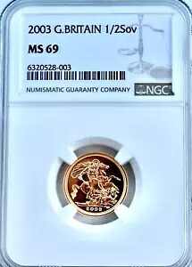 2003 ゴールド ハーフ ソブリン NGC MS69 ブリテン 1/2 未流通 なし ファイナー トップ ポップ