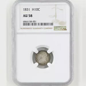 1831 (P) キャップドバスト ハーフダイム AU+ スライダー NGC AU 58 写真参照 A044｜WORLD RESOURCE【KING店】