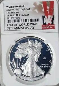 2020-W プルーフ イーグル WWII 75th V75 NGC PF70UC V-Day ラベルの最初のリリース｜WORLD RESOURCE【KING店】