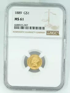 1889 NGC MS61 ゴールド ダラー グレート アイ アピール
