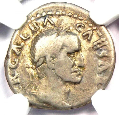 Galba AR デナリウス シルバー 古代ローマ コイン 68-69 AD - 認定 NGC Choice Fine