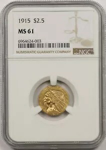 1915 $2.5 NGC MS 61 インディアン ヘッド ゴールド クォーター イーグル|WORLD RESOURCE【KING店】