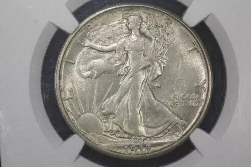 1918-S ウォーキング リバティ ハーフ、NGC AU-58