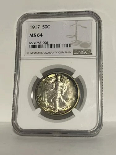 1917 ウォーキング リバティ シルバー ハーフダラー NGC MS64 ジェム トナー｜WORLD RESOURCE【KING店】