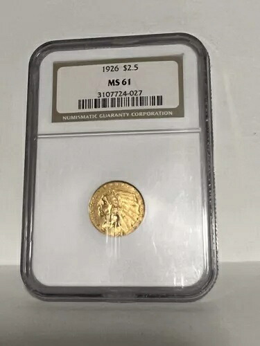 1926年 $2.5 インディアンヘッドクォーター イーグル NGC MS 61|WORLD RESOURCE【KING店】