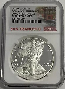 2016 W $1 NGC PF70 UC シルバー イーグル 30 周年記念レタード エッジ おめでとうセット|WORLD RESOURCE【KING店】
