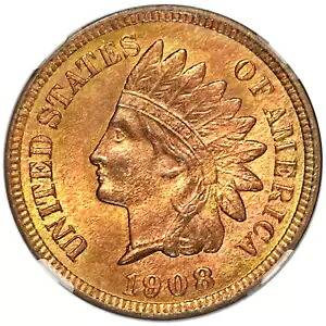1908 1C インディアンヘッド セント_ NGC MS66RB_ 極上の逸品！ _ [JX-741]｜WORLD RESOURCE【KING店】