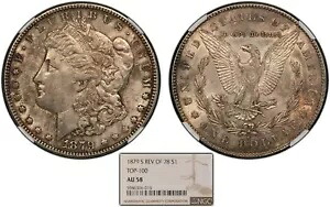 1879-S Rev 78 $1 モルガン ドル - 光沢 - トップ 100 VAM - NGC AU 58 - SKU-B1960|WORLD RESOURCE【KING店】