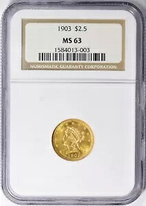 1903 リバティ ヘッド クォーター イーグル $2.5 ゴールド NGC MS63｜WORLD RESOURCE【KING店】