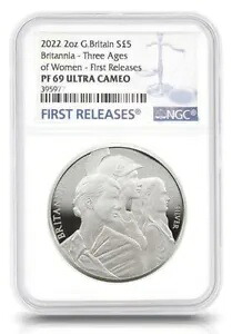 2022 G.Britain S?5 ブリタニア Three Ages of Women 2オンス 初回リリース PF 69 UC NGC|WORLD RESOURCE【KING店】