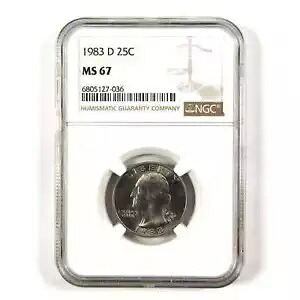 1983 D ワシントン クォーター MS 67 NGC クラッド 25c 未流通 SKU:I9565|WORLD RESOURCE【KING店】