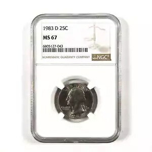 1983 D ワシントン クォーター MS 67 NGC クラッド 25c 未流通 SKU:I9566|WORLD RESOURCE【KING店】
