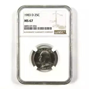 1983 D ワシントン クォーター MS 67 NGC クラッド 25c 未流通 SKU:I9569