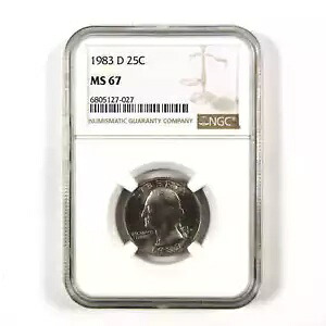 1983 D ワシントン クォーター MS 67 NGC クラッド 25c 未流通 SKU:I9571