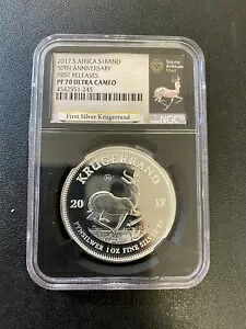 2017 S 南アフリカ クルーガーランド NGC PR-70 DCAM - シルバー プルーフ - 認定スラブ｜WORLD RESOURCE【KING店】