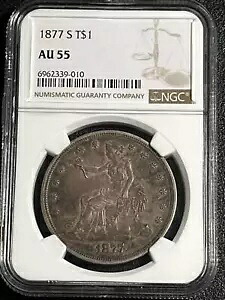 1877 S シルバー ドル トレード ドル NGC AU-55｜WORLD RESOURCE【KING店】