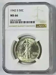 1942年 S ウォーキング リバティ ハーフダラー NGC MS-66｜WORLD RESOURCE【KING店】