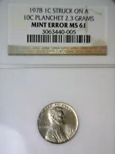 1978 エラー NGC MS61 オフ メタル リンカーン セント オン ダイム 間違ったプランシェ BU ++ コイン NR｜WORLD RESOURCE【KING店】