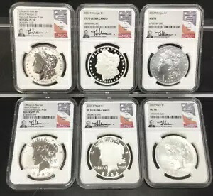 2023 モーガン&ピース シルバーダラー 6コインセット NGC-70 SIGNATURE SERIES トーマス・ウラム|WORLD RESOURCE【KING店】