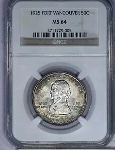 1925 フォート バンクーバー ハーフダラー 50c NGC MS64 - 美しい色合いです。おお！｜WORLD RESOURCE【KING店】