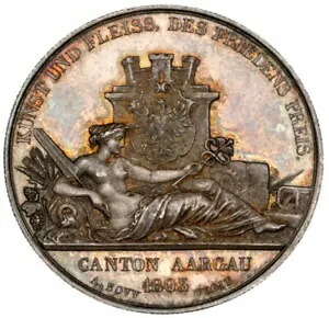 1849 シルバー スイス アールガウ アーラウ射撃祭 ターラー NGC MS 63 PQ｜WORLD RESOURCE【KING店】