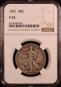 1921-P ウォーキング リバティ ハーフダラー - NGC F15 - 重要な日付!チョイスプラスオリジナル！｜WORLD RESOURCE【KING店】