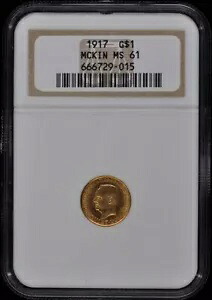 MCKINELY 1917 ゴールド記念 G$1 NGC MS61｜WORLD RESOURCE【KING店】