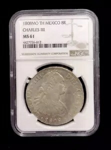 1808MO NGC MS61 TH メキシコ 8レアレス カール 3 世｜WORLD RESOURCE【KING店】