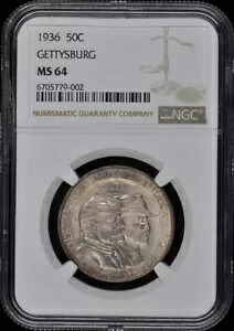 ゲティスバーグ 1936 シルバー記念 50C NGC MS64｜WORLD RESOURCE【KING店】