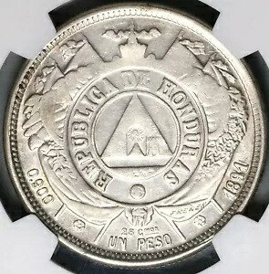 1891/88 NGC AU 55 ホンジュラス ペソ オーバーデイト スタンディング リバティ コイン POP 2/2 22111804C｜WORLD RESOURCE【KING店】