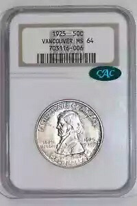 1925 バンクーバー シルバー 記念ハーフダラー NGC MS64 - 非常に PQ CAC!｜WORLD RESOURCE【KING店】