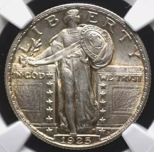 1925 スタンディング リバティー クォーター NGC MS 64 フルヘッドの光沢のあるシルバーのモチーフ｜WORLD RESOURCE【KING店】