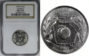 1999-D NGC MS67PL PROOFLIKE GEORGIA 25C ~ POP 2/0 25 年ぶりの最高級品!|WORLD RESOURCE【KING店】