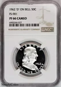 1962 FS-901 フランクリン ハーフダラー ~ NGC PF66 CAMEO CAM ~ PROOF ~ D on Bell｜WORLD RESOURCE【KING店】